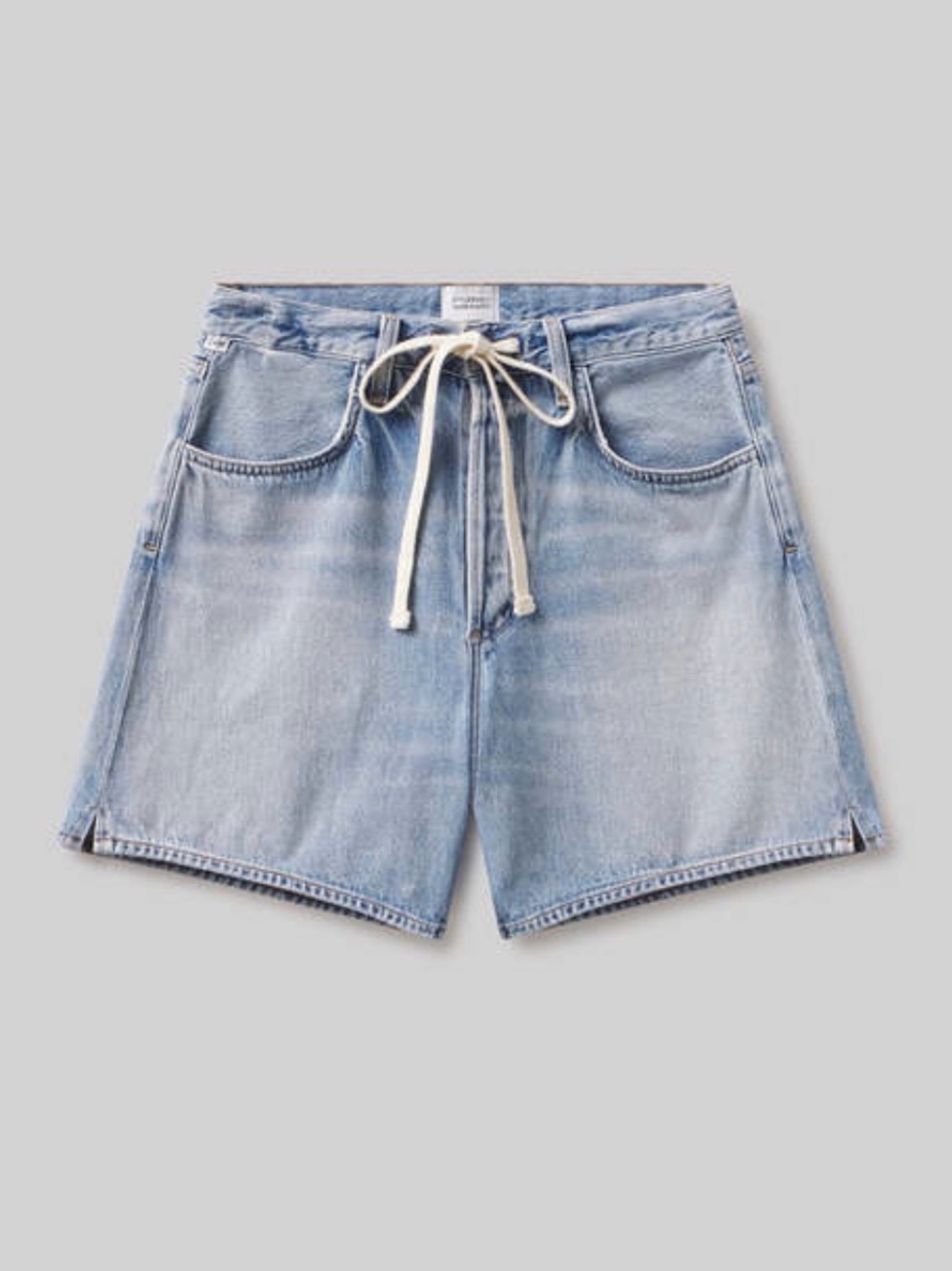CITIZENS OF HUMANITY Washed Cotton Cinch Wasit Denim Shorts 27 NEW $266!!
